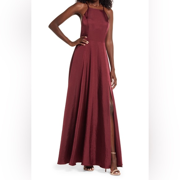 Lulus medium burgundy maxi dress - Picture 1 of 3